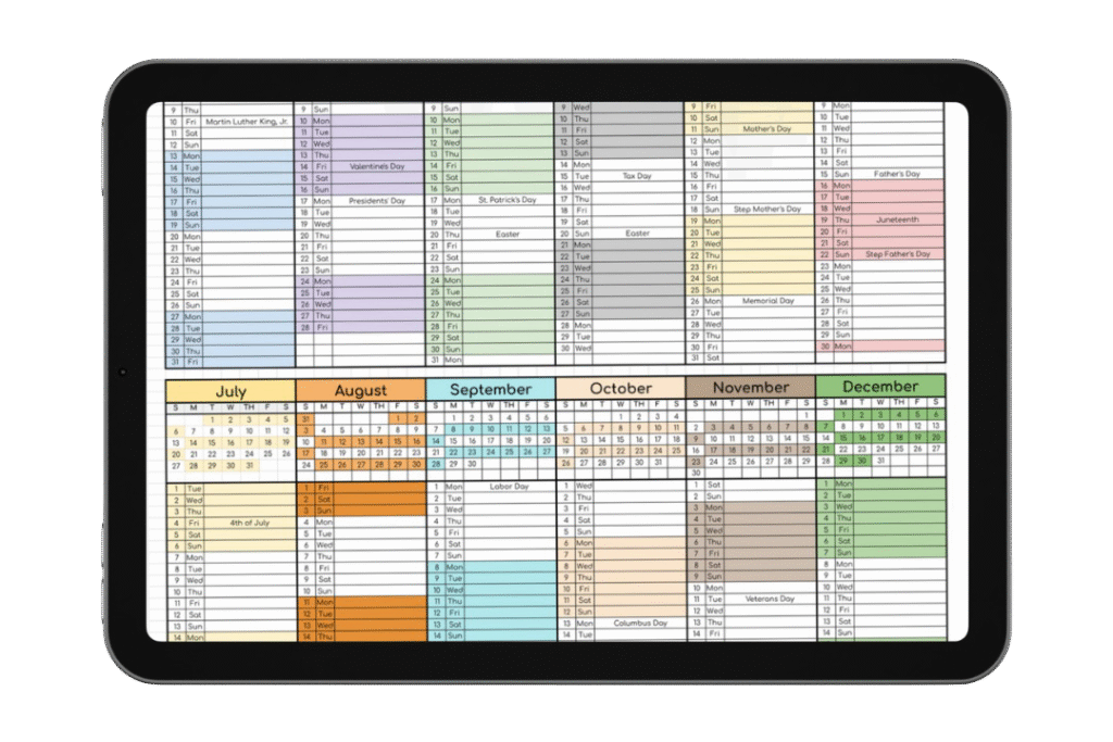 co parenting calendar tablet mockup